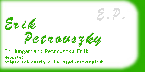 erik petrovszky business card